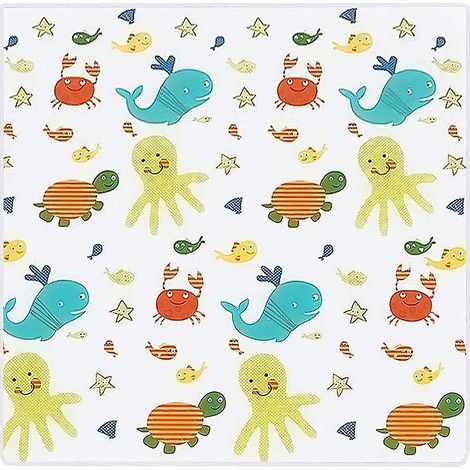 Tapis de chaise haute imperméable pour bébé, antidérapant, protège-sol et tapis de jeu 130 x 130 cm (1/3)
