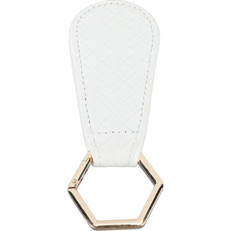 Magnetischer Hutclip, lang, tropfenförmig, aus PU-Leder, für Reisen und Taschen, Damen und Herren, Weiß (1/5)