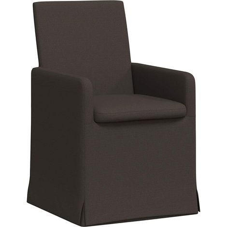 Dining Chairs with Wheels 2 pcs Dark grey 57 x 67 x 95 cm Linen vidaXL