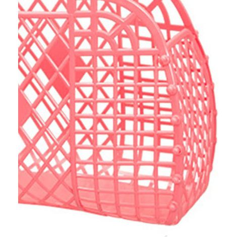 Panier de rangement ventilé en plastique réutilisable portable et pliable pour beach maison bedside shopping jouets vêtements Rouge 250x110x220mm/9.84x4.33x8.66in (1/4)