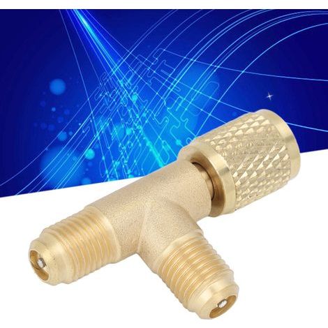 Convient aux vannes d'adaptation à connexion rapide 3 voies SAE 1/4 pouce en laiton, compatibles avec les réfrigérants R22, R12 et R134. (1/5)
