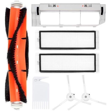 Accessoires pour Le Robot aspirateur Xiaomi Mi Roborock S55 S50 S51-1 Brosse Principale, 2 brosses latérales, 2 filtres HEPA,1 Couverture de Brosse Principale, 1 Outils de nettoyages (1/5)