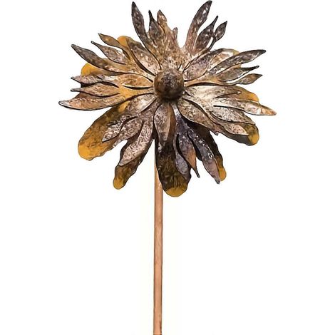 Lot de 2 tuteurs de jardin métal finition rouille, décoratif vintage rustique anti-corrosion pour fleurs et maïs (1/5)