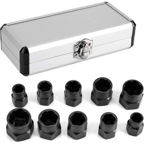 Extracteur Découplage Écrous - Acier Allié Haute Résistance - Pour Boulons Rouillés Endommagés - Compatible Têtes Hexagonales 9 à 19 mm - Lot de 10 (1/5)