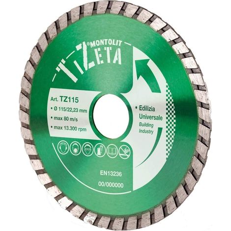 DISCO DIAMANTATO 115 MM MONTOLIT TURMONT TZ115 PER EDILIZIA