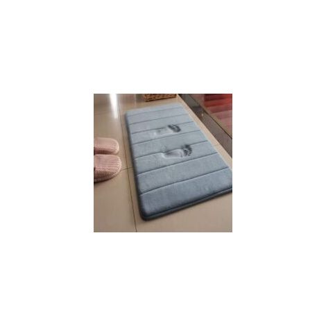 Tappetino da bagno antiscivolo in memory foam, microfibra (grigio, 40 x 60 cm) - Crezuo