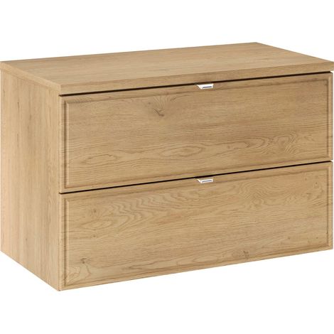 Waschtischunterschrank 80cm Elias mit 2 Schubladen, Holzoptik (1/5)