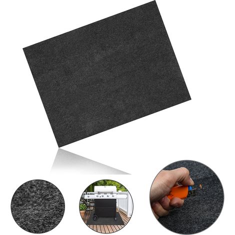SWANEW Tapis de barbecue Tapis de protection tapis de gril tapis ignifuge sous-couche étanche résistant à l'huile 75x120CM (1/5)