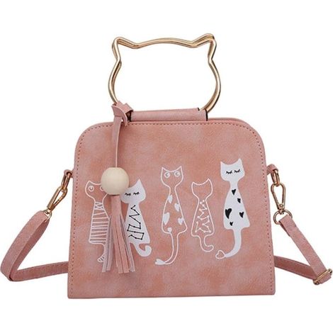 Sac bandoulière imprimé animal (rose)