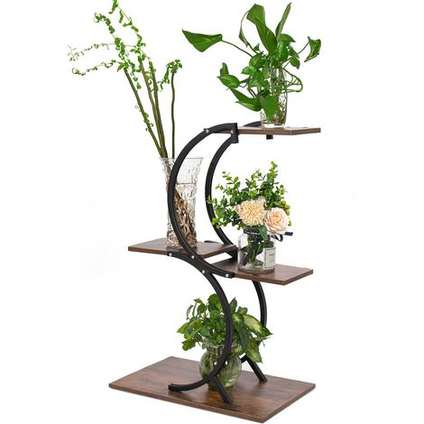 Porte plante interieur 4 Niveaux, Support plantes en Métal (1/5)