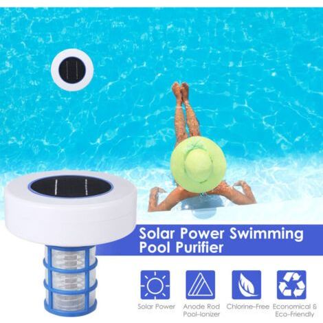 Solar-Poolionisator, solarbetriebener Poolionisator-Reiniger, Reinigungsgerät für Pools, Spas und Springbrunnen, ABS + Stahldraht (1/5)