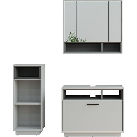 Conjunto de muebles de baño Beatrice, Gris/antracita, Conjunto 2, Vicco