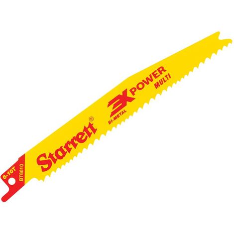Starrett BT6610-5 Bi-Metal Reciprocating Blade, Tapered 152mm 6-10 TPI Pack 5
