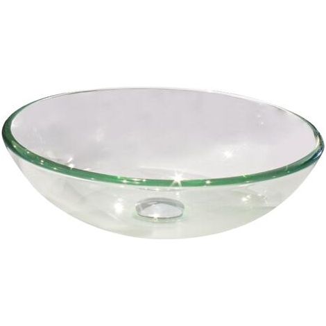 [JAMAIS UTILISE] ONDEE ZEN - Vasque ronde à poser MITRA - Transparent - 42cm - Verre - Sans trop plein (1/5)
