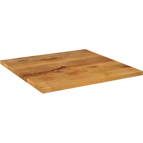 Dessus de bureau Plateau De Table Dessus de table 80x80x2,5 cm carré bois massif de manguier CFW92346 (1/5)