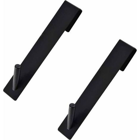 2 Pièces Crochet Douche, Crochet Porte Serviette sans perçage, Crochets de porte adapter À moins de 18 mm d'épaisseur (noir)