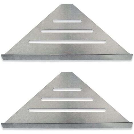 Étagère d'angle de douche pour salle de bain, lot de 2 en acier inoxydable, haute qualité, design d'angle moderne, fixation murale et installation facile, support d'étagère inclus