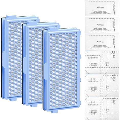 Filtres HEPA pour Miele Compact C1 C2, Complete C2 C3, Remplacement SF-HA 50, Lot avec 3 HEPA + 3 Filtres Moteur + 3 Filtres Air (1/5)