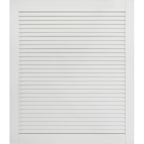Helloshop26 – Porte de placard à persiennes en bois de pin massif 69 x 59,4 cm – Finition blanche à base d’eau – Circulation d'air optimale