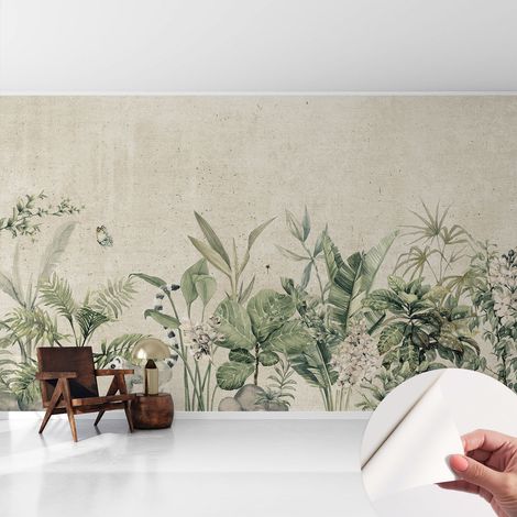 Papier peint adhésif autocollant pour salon chambre à coucher peint imprimé Installation facile Jungle tropicale 416x254 cm (1/5)