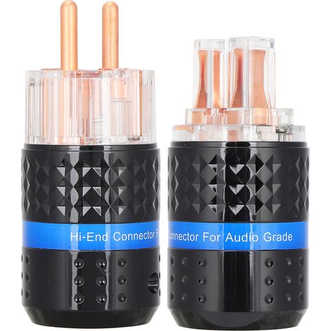 Monosaudio E103/F103 Audioanschluss, transparenter Netzstecker aus reinem Kupfer, 100–250 V, Stecker/Buchse