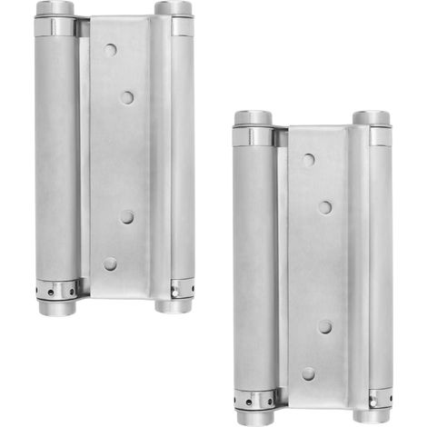 Charnière de Porte Lourde en Acier Inoxydable - Lot de 2 Charnières Pendulaires Double Action 8.8×16.5cm avec 16 Vis - pour Portes Battantes, Portails, Meubles, Saloon, Café, Bar (1/5)