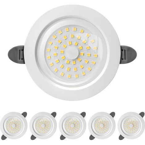 Spot LED Encastrable - IP44 - 9 W - 900 Lm - 6000 K - Épaisseur 28 Mm - Pour Salle De Bain Cuisine Salon - Lot De 6 (1/5)