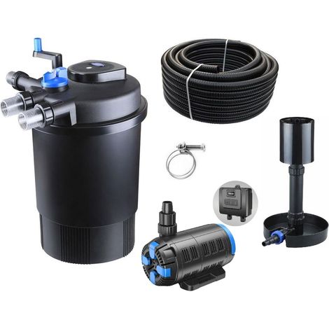 Druckteichfilter Set CPF 30000 regelbare Eco Pumpe 10m Schlauch Standskimmer Nr.48