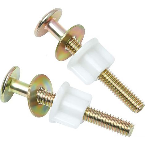 2 Packs Vis Fixation Siège Toilette   Boulons en Acier avec Rondelles Métalliques, Fixation Robuste