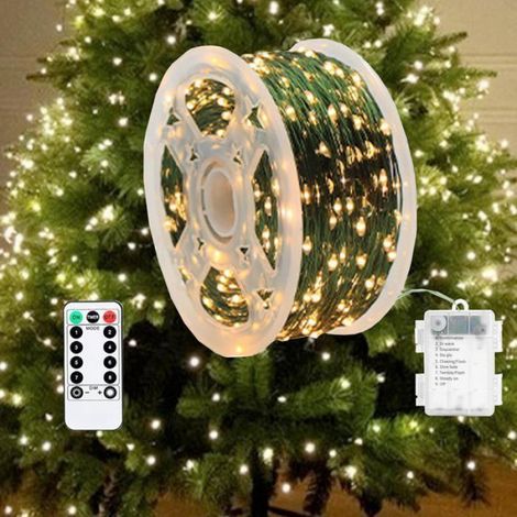 Guirlande LED - 20 M - Blanc Chaud - Étanche - Avec Télécommande - Pour Sapin De Noël - 100 LED (1/5)