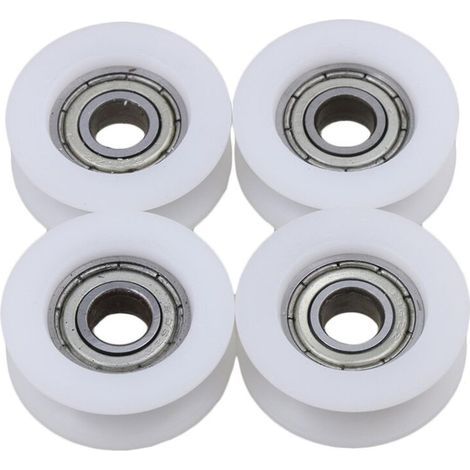 Lot de 4 poulies de guidage à roulement à gorge en U 6 x 24 x 9 mm (1/2)
