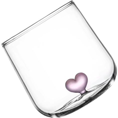 Tasse en verre en forme de cœur avec décor en forme de cœur Tasse à boisson exquise Tasse créative pour la décoration de table Convient pour le lait café thé (1/5)