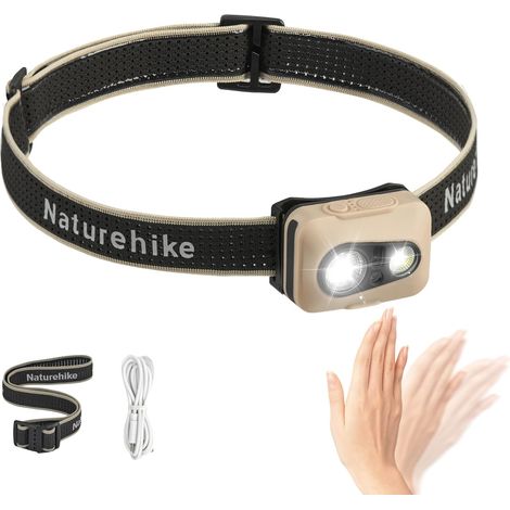 Lampe frontale rechargeable – 400 lumens IP66 étanche avec chargement USB, design léger 72 g pour course et camping (1/5)