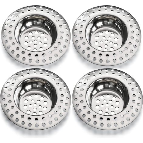 Filtre evier 14g, Lot de 4, pour Tous Les DRAINS, Filtre evier Cuisine, Filtre évier, Grille a evier, bonde Baignoire, Filtre Douche, Grille evier Cuisine, bonde lavabo, bonde Douche (1/5)