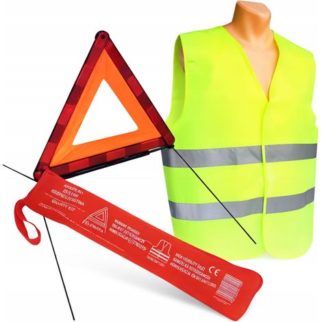 Triangle de signalisation et gilet de sécurité, trousse d'urgence dans une mallette (1/5)