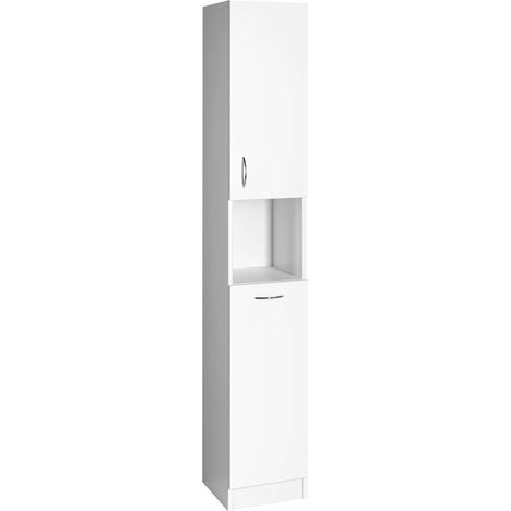 Aqualine Simplex Eco - Armario con cesta 30x180x30 cm, blanco mate SIME310 (1/5)