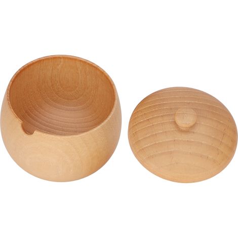 Pot à épices en bois à la saveur acidulée de jujube, de style japonais, sûr et étanche à la poussière, avec couvercle à charnière classique, idéal pour la cuisine. (1/5)