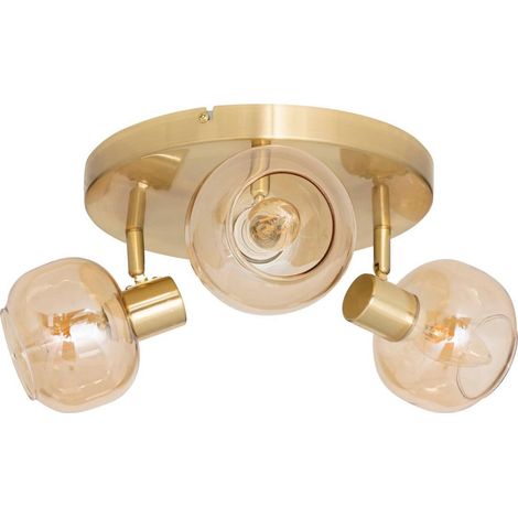 Plafonnier 3 Spots Orientables "Pilia" 25cm Doré (1/2)