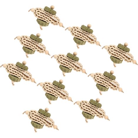 Jeu de 10 ficelles à mâcher pour lapins, hamsters et cochons d'Inde. Ce jouet en osier tressé est idéal pour soulager l'ennui et lutter contre l'ennui. (1/5)