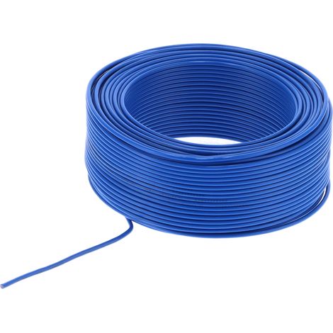 BVR-1x2.5 19 brins fil électrique souple cuivre rouge isolation PVC 450V AC 100m/328ft bleu (1/5)