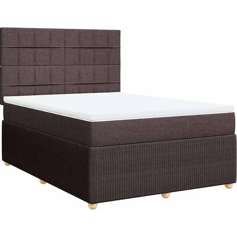 Maison Exclusive - Giroletto a Molle con Materasso Marrone Scuro 140x190cm Tessuto (1/5)