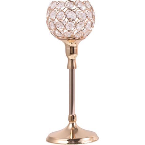 Bougeoir décoratif en cristal doré, hauteur 23 cm, petit modèle (1/5)