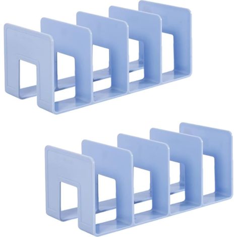 Lot de 2 organisateurs de placard, séparateurs pour sacs, armoire à 4 emplacements pour chambre à coucher, garde-robe, bibliothèque, cuisine, rangement et organisation (bleu) (1/5)