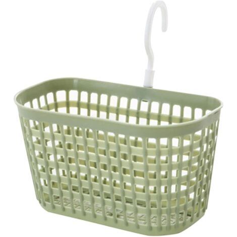 Panier mural Organisateur de stockage en mailles respirantes avec crochet de rotation à 360 °, paniers de fruits de conception creux, outil de rangement de bain à la maison pour les achats de cuisin (1/5)