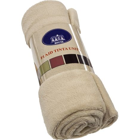 Coperta Plaid Morbida Vellutata Pile Caldo Soffice Avvolgente Divano Letto Poltrona Panna - 200x220 cm