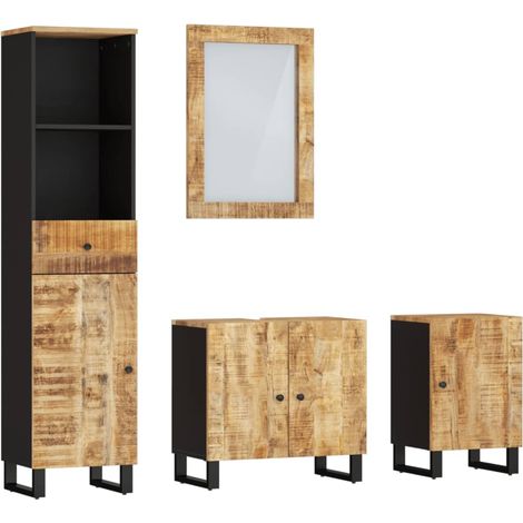 Maison Exclusive - 4-tlg. Badmöbel-Set Massivholz Mango (1/5)