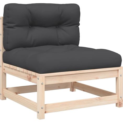 Maison Exclusive - Gartensofa ohne Armlehnen mit Kissen Massivhol
