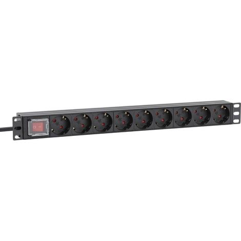 Intellinet 715133 19 pollici Multipresa per armadio rack 1 U Presa schuko con interruttore Nero