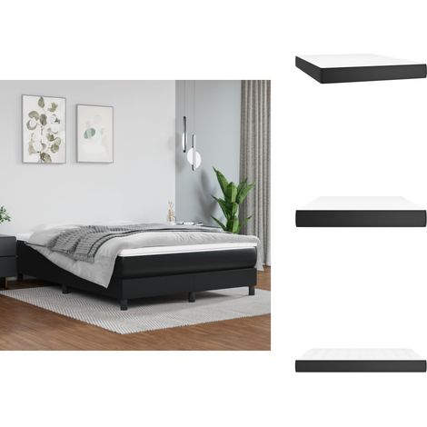Matelas de lit à ressorts ensachés Noir 140x190x20cm Similicuir - Matelas - Matelas À Ressorts Ensachés - Matelas Similicuir - Literie - Chambre À Coucher (1/5)