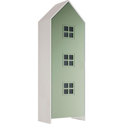 BEAUVILLE - Armoire Cabane 1 Porte Verte Détail Fenêtres (1/3)